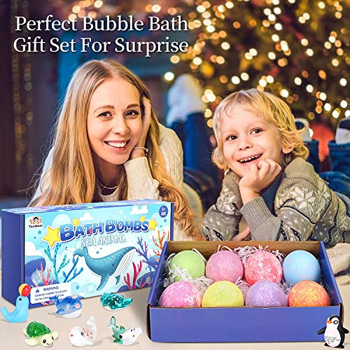 Tacobear 8pcs Bombas de Baño Niños con Sorpresa Bombas de Baño Espuma Regalo Kit Aromas de frutas Bolas de Baño Relajantes con sorpresa Cumpleaños Navidad Regalo para Mujeres Niñas Niños