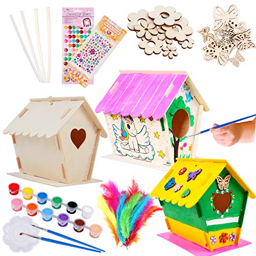 Tacobear Casa de Pájaros Madera Manualidades Kit para Ninos Casa de pájaros para Pintar de Bricolaje Construir Casa Pájaros Colgar Pintura Juguetes Creativo Regalo para niños