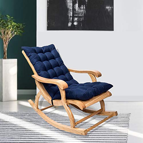 taianle 47 Pulgadas Patio Chaise Tumbona Cojín Exterior Interior Mecedora Sofá Cojín Columpio Banco Cojín Cojines Reclinables Sofá Cojín Estera Silla no incluida (Azul)