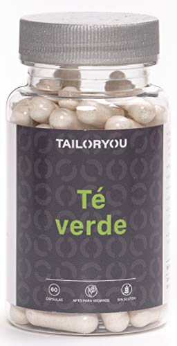 TAILORYOU Té verde - 150 mg Greenselect Phytosome - 60 Cápsulas Complemento Alimenticio Vegano con Propiedades Anti-envejecimiento. Sin Cafeína. Envase para 2 Meses.