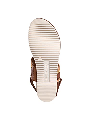 Tamaris 1-1-28105-26, Sandalia Mujer, Cognac Comb, 37 EU