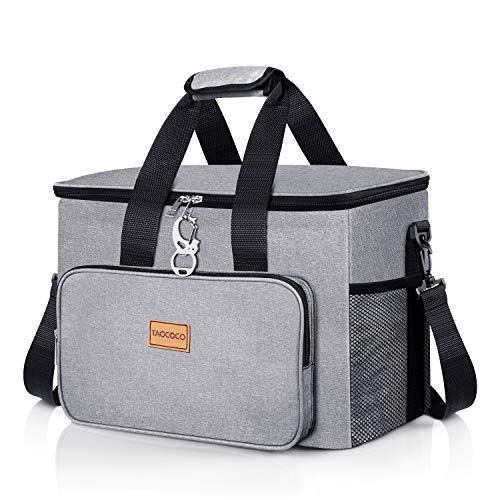 TAOCOCO 30L Nevera Portatil Bolsa Térmica Porta Alimentos Bolsa Isotermica para Picnics, Fiestas, Camping (30L Gris)