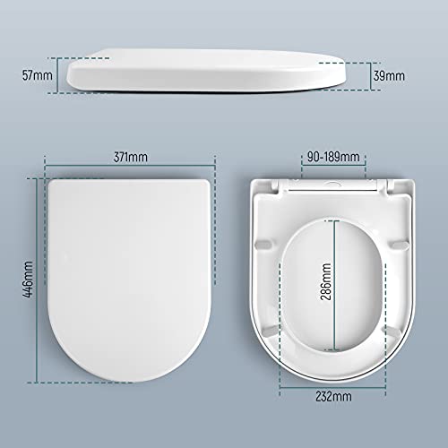 Tapa de WC, Asiento de inodoro con cierre suave con liberación rápida, fácil fijación de los inodoros, asiento de inodoro en forma de U en polipropileno blanco / TL-04