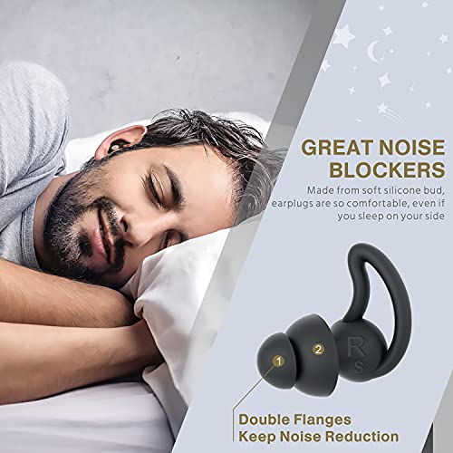 Tapones para los oídos para dormir, Hearprotek 30dB Reducción de ruido Tapones para los oídos que bloquean el sonido con almohadillas de silicona, Tapones para los oídos suaves para dormir（Bronce）