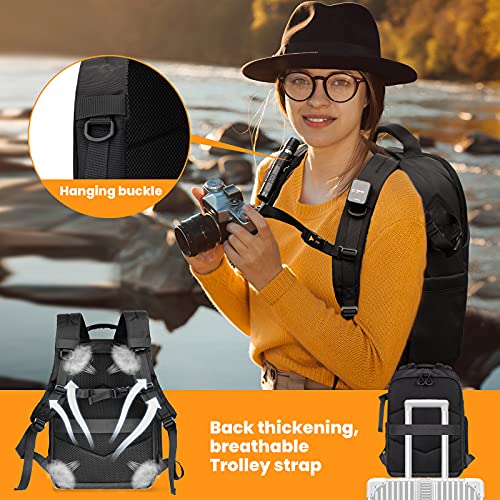 TARION TR-L Mochila para cámara Mochila impermeable para cámara con compartimento para computadora portátil de 14 '', Mochila profesional de gran capacidad con cubierta para la lluvia