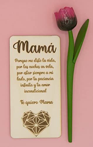 Tarjeta de madera para el día de la madre, tarjeta de cumpleaños. Regalo muy especial para mamá, tarjeta de felicitación de madera, regalo para el cumpleaños de mamá o aniversario