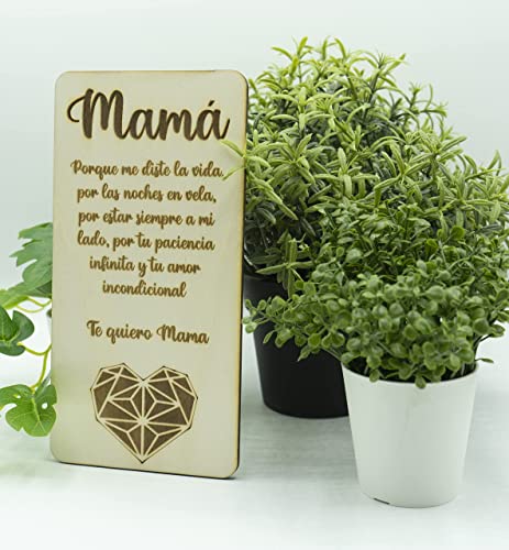 Tarjeta de madera para el día de la madre, tarjeta de cumpleaños. Regalo muy especial para mamá, tarjeta de felicitación de madera, regalo para el cumpleaños de mamá o aniversario