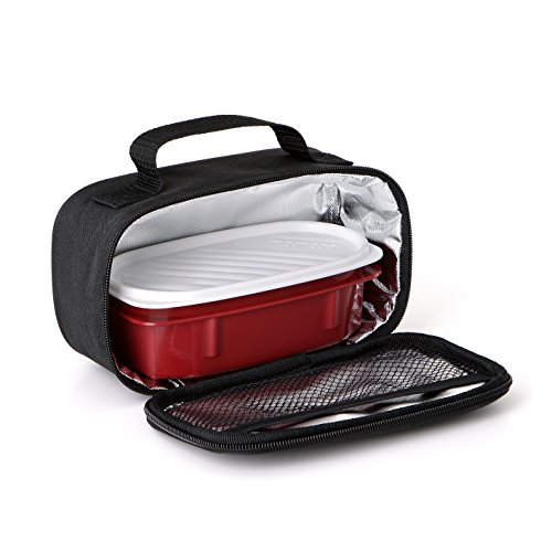 Tatay Urban Food Casual Mini Bolsa Térmica Porta Alimentos, 1.5L de Capacidad, con 1 Tupper Hermético de 0,5L de Plástico Libre de BPA, Color Negro. Medidas 21.5 x 9 x 12 cm