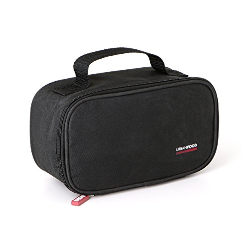 Tatay Urban Food Casual Mini Bolsa Térmica Porta Alimentos, 1.5L de Capacidad, con 1 Tupper Hermético de 0,5L de Plástico Libre de BPA, Color Negro. Medidas 21.5 x 9 x 12 cm