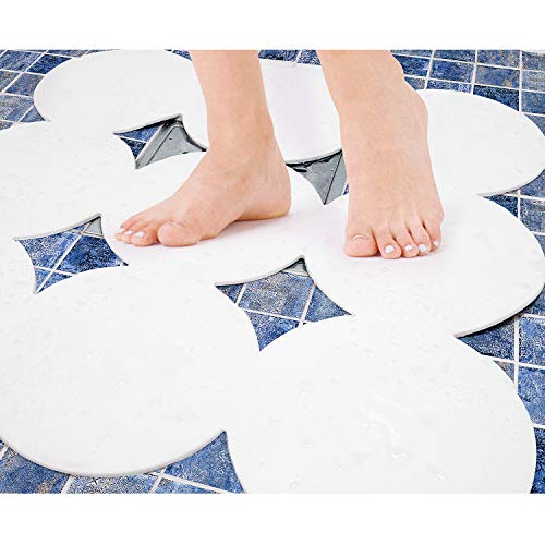 Tatkraft Bubbles Alfombrilla de Ducha de Goma, Antideslizante, Alfombra de Baño con Ventosas, 55x55 cm