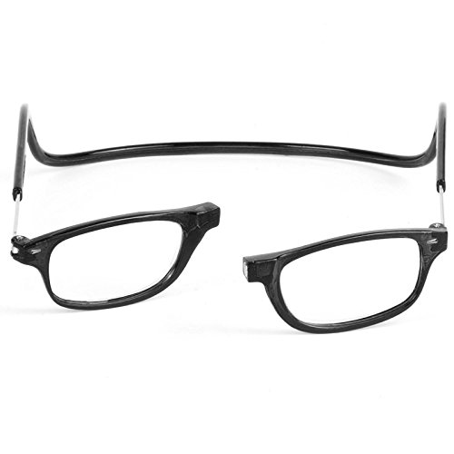 TBOC Pack: Gafas de Lectura Presbicia Vista Cansada – (Dos Unidades) Graduadas +3.00 Dioptrías Montura Azul y Negra Hombre Mujer Imantadas Plegables Lentes Aumento Leer Ver Cerca Cuello Imán