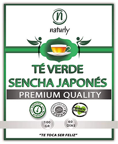 Té Verde Sencha Japonés 100% Natural y Orgánico. Potente Quemagrasas con Efecto Adelgazante y alto contenido de Antioxidantes (refuerza tu Sistema Inmunológico). Detox Té.