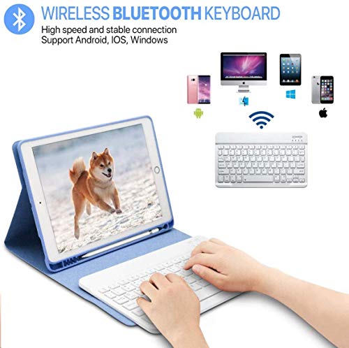 Teclado para iPad Air 2 2018/ iPad 9.7 6th Gen con Funda, Teclado Español (La Letra Ñ) Inalámbrico para iPad Air 2017(5th Gen) con Teclado Bluetooth,Funda para iPad con Teclado Desmontable