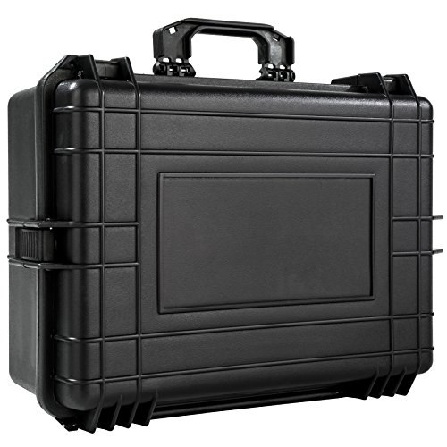 TecTake Maletín para cámara de Fotos 35 l con 4 esterillas de Espuma fotográfica protección Negro