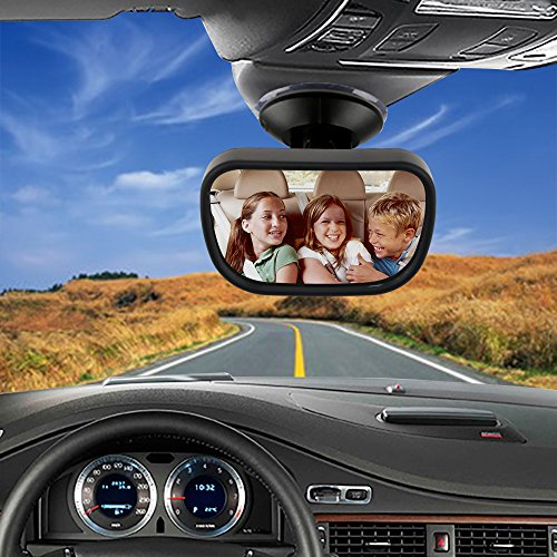 TedGem Bebé Espejo Retrovisor, Universal de Coche Asiento Trasero Vista Espejo Monitor de Coches de Bebé Niño Seguridad con Clip y con Ventosa