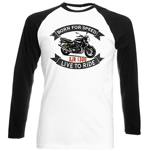 TEESANDENGINES Yamaha XJR 1300 Camiseta DE Mangas Negra LARGAS T-Shirt Size Large