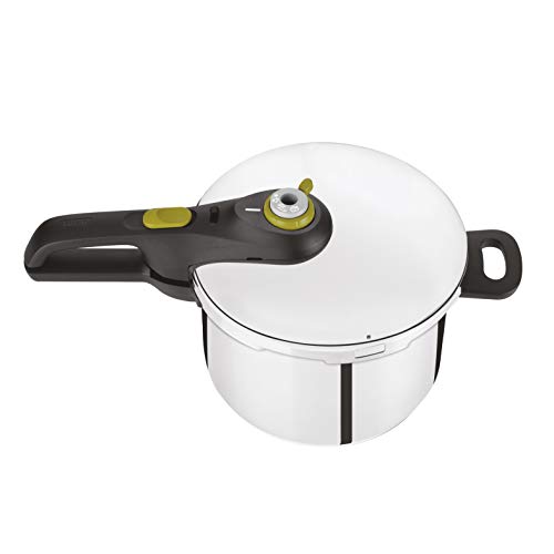 Tefal Secure 5 Neo Olla Express de 6L, con 5 Sistemas Seguridad, 2 Modos de Cocción, Indicador de Presión, Cierre y Apertura Fácil, Acero Inoxidable