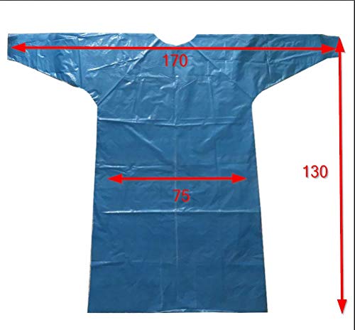 TEKSHOPPING Mono protector de bata delantal desechable ropa de trabajo limpieza jardín pintura de PVC plástico azul impermeable impermeable desechable y protector