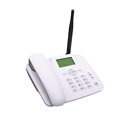 Teléfono Con Cable,Teléfono inalámbrico fijo Teléfono de escritorio 4G Soporte GSM 850/900/1800/1900 Tarjeta SIM Teléfono inalámbrico con antena Radio Reloj despertador Función SMS