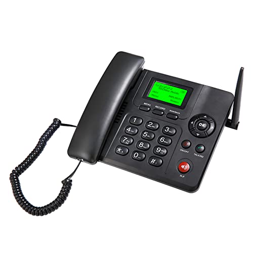 Teléfono De Escritorio,Teléfono fijo inalámbrico Soporte de teléfono de escritorio GSM 850/900/1800/1900 Tarjeta SIM TF Teléfono inalámbrico 3G con antena Radio Reloj despertador Función