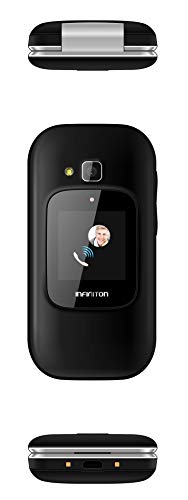 TELEFONO MOVIL INFINITON U1 con Tapa y Teclas Grandes para Mayores con Boton SOS (Negro)