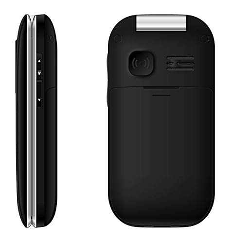 TELEFONO MOVIL INFINITON U1 con Tapa y Teclas Grandes para Mayores con Boton SOS (Negro)