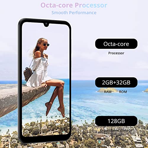 Teléfono Móvil Libres Barato, OSCAL C20 Pro Android 11 Smartphone 4g, 6,088" HD+ Procesador de Otca-Core 32GB ROM 128GB Ampliable MicroSD, Cámara 8MP, Face ID Dual SIM Oferta Moviles - Negro