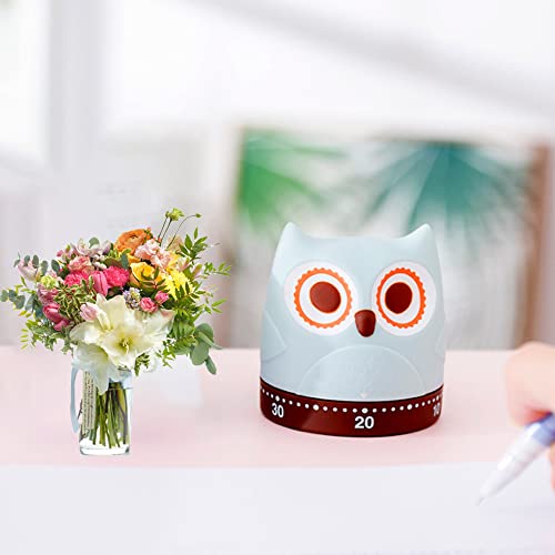 Temporizador de Cocina Temporizador Mecánico de 60 Minutos Temporizador de Diseño con Forma de Owl para Aprendizaje Hornear Ejercicios de Yoga (1 Paquete)