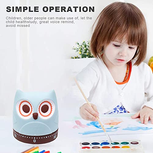 Temporizador de Cocina Temporizador Mecánico de 60 Minutos Temporizador de Diseño con Forma de Owl para Aprendizaje Hornear Ejercicios de Yoga (1 Paquete)