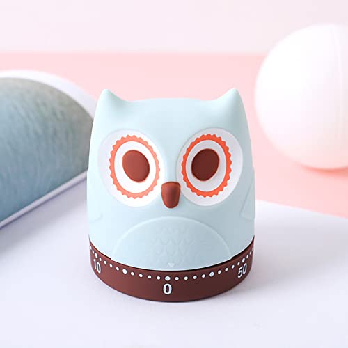 Temporizador de Cocina Temporizador Mecánico de 60 Minutos Temporizador de Diseño con Forma de Owl para Aprendizaje Hornear Ejercicios de Yoga (1 Paquete)