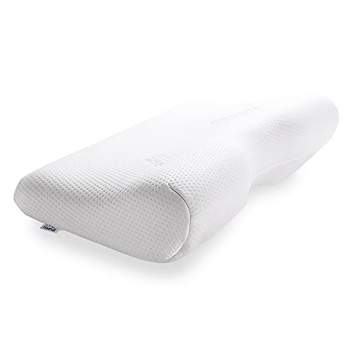 Tempur Millennium - Almohada cervical ergonómica para dormir de espalda, tamaño, fibra sintética, Blanco, pequeño