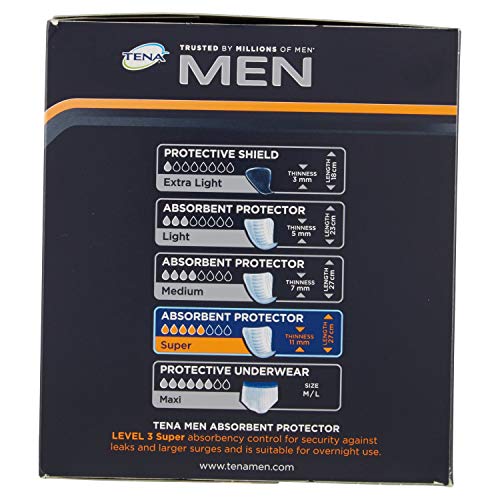 Tena Men - compresas para hombres con nivel 3 de protección y absorción – Paquete de 8