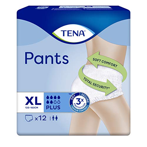 Tena Pants Plus XL – 72 Piezas (6 paquetes de 12)