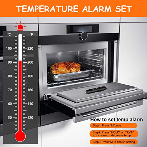 Termómetro de cocina digital para barbacoa, barbacoa, horno, carne, termómetro de carne, termómetro para asar, termómetro para barbacoa, barbacoa, horno, bistec, Turquía…