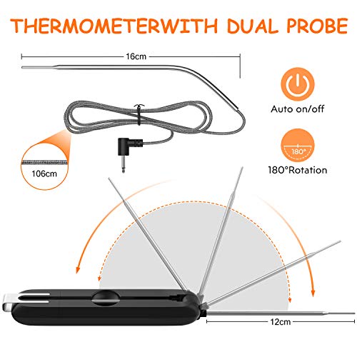 Termómetro de cocina digital para barbacoa, barbacoa, horno, carne, termómetro de carne, termómetro para asar, termómetro para barbacoa, barbacoa, horno, bistec, Turquía…