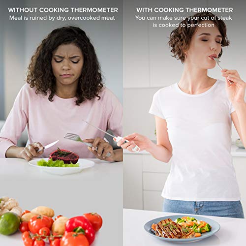 Termometro de Cocina | Termometro digital cocina para todo tipo de comidas | Termometro Cocina Líquidos y Termómetro Laser Cocina con pantalla LCD | Cocina Thermometer