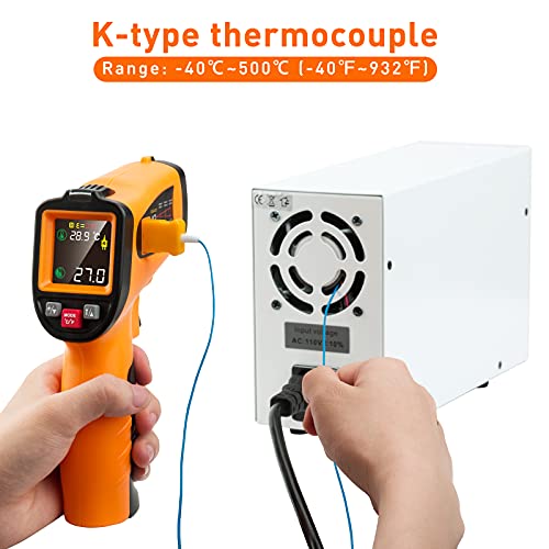 Termómetro Infrarrojo, Eventek Termómetro láser infrarrojo digital sin contacto, Pistola de Temperatura Industrial, Cocina ,No se Puede Medir la Fiebre, -58℉~1562℉(-50℃～850℃)【Uso no corporal】