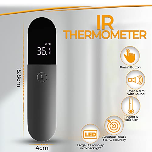Termómetro infrarrojo sin contacto para bebés y adultos con fiebre, termómetro digital infrarrojo para la frente