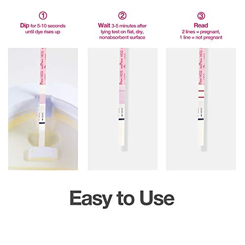 Tests de Embarazo,Easy@Home 25 Pruebas de Embarazo Ultrasensible 10mIU/ml Para una Detección Temprana (Sin línea de evaporación), 25 hCG App Premom gratuita Español