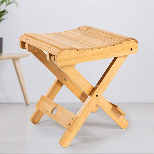 TETHYSUN Taburete plegable de bambú de 10.23 pulgadas, silla de ducha portátil de madera, taburete de ducha para adultos y niños con discapacidad para mujeres mayores (totalmente montado)