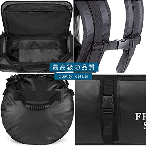 The Friendly Swede Duffel Bolsa de Viaje y Deporte Convertible en Mochila - Duffle Bag (Capacidad: 30l/ 60l/ 90l) (90L Negro)