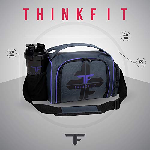 ThinkFit La Caja de Almuerzo con Aislamiento de Comidas de preparación con la Parte 6 de Control de Alimentos Contenedores - BPA, Reutilizable- con Shaker Copa, Organizador de la píldora (Púrpura)