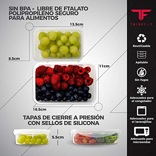 ThinkFit La Caja de Almuerzo con Aislamiento de Comidas de preparación con la Parte 6 de Control de Alimentos Contenedores - BPA, Reutilizable- con Shaker Copa, Organizador de la píldora (Púrpura)