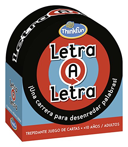 ThinkFun - Letra a Letra, Juego de cartas, Versión en Español, Juego de Mesa, Edad recomendada 10+ , 300 Cartas