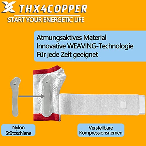 Thx4COPPER Muñequera de compresión con cojín de presión dorsalum, apoyo para la muñeca para túnel carpiano, artritis, tendinitis, dolor muscular articular, férula de apoyo para la mano derecha