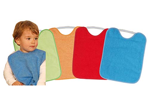 Ti-tin 3269-4 Pack de 4 Baberos Impermeables 12, 32x36 cm, Colores Fuertes, 18-24 Meses Unisex bebé