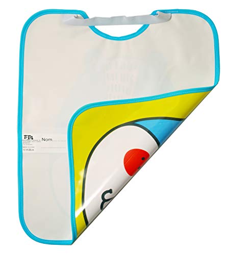 Ti TIN - Pack de 4 Baberos Impermeables para Bebé 100% Vinilo | Lote de 4 Baberos con Cierre con Goma Elástica para Bebés de Más de 1 Año, 32x35 cm