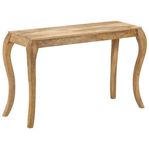 tidyard Mesa de Consola Mesa de Entrada Mesa Auxiliar Mesilla de Teléfono Aparador Tabla Alta para Dormitorio,Estilo Vintage,Patas Curvas,Madera Maciza de Mango 118x38x76cm