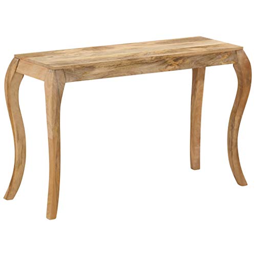 tidyard Mesa de Consola Mesa de Entrada Mesa Auxiliar Mesilla de Teléfono Aparador Tabla Alta para Dormitorio,Estilo Vintage,Patas Curvas,Madera Maciza de Mango 118x38x76cm