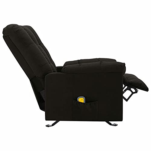 Tidyard Sillón de Masaje Reclinable Sillón Relax Masaje Sillón Reclinable Butaca Sillón de Masaje de Tela Negro